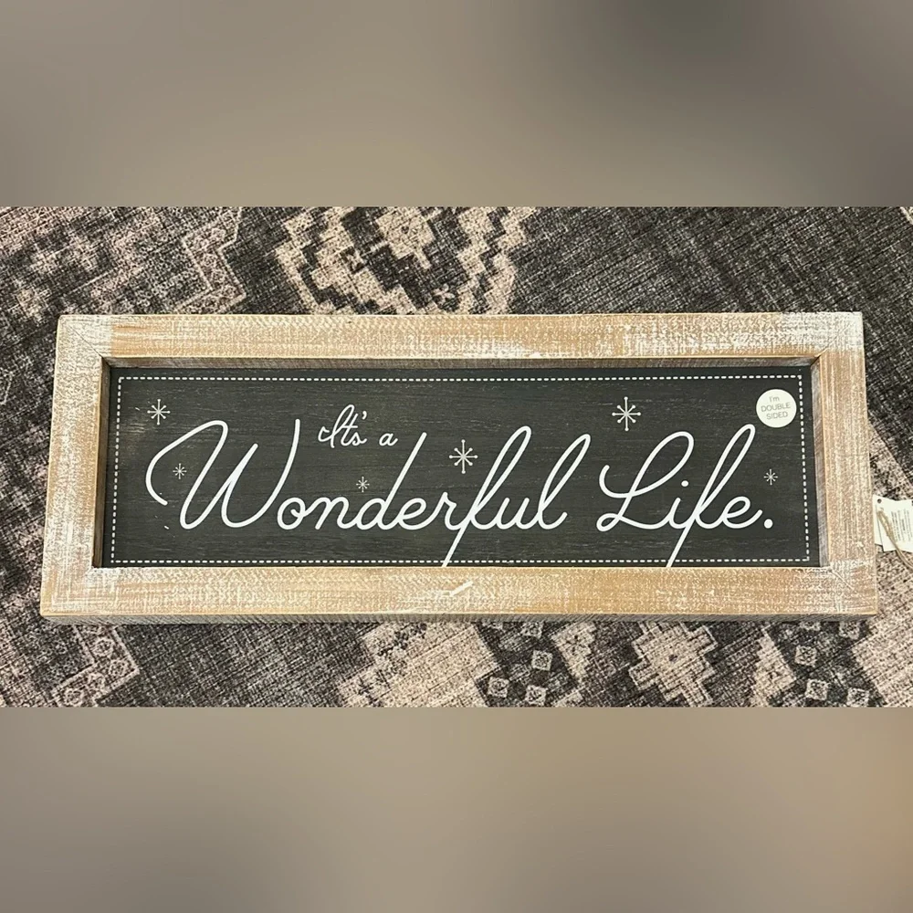 Wood Framed Reversible Sign~It’s A Wonderful Life
